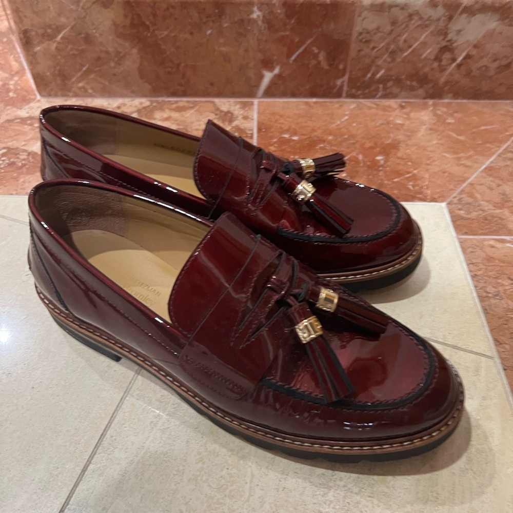 Stuart Weitzman x Russell & Bromley Red Patent Leather Shoes